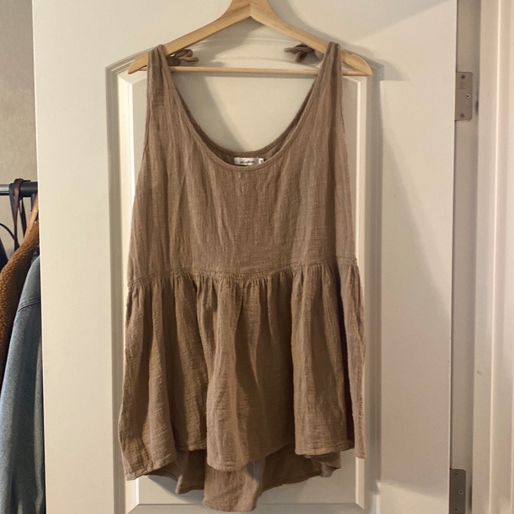 Girl and the Sun Brown Shoulder Tie Mini Dress